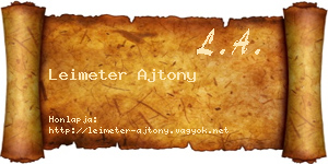Leimeter Ajtony névjegykártya
